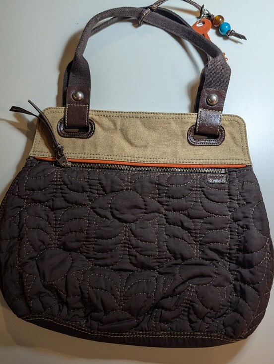 Fossil Handbags - Fossil Key-Pet Quilted Brown and Tan Women's Tote Bag